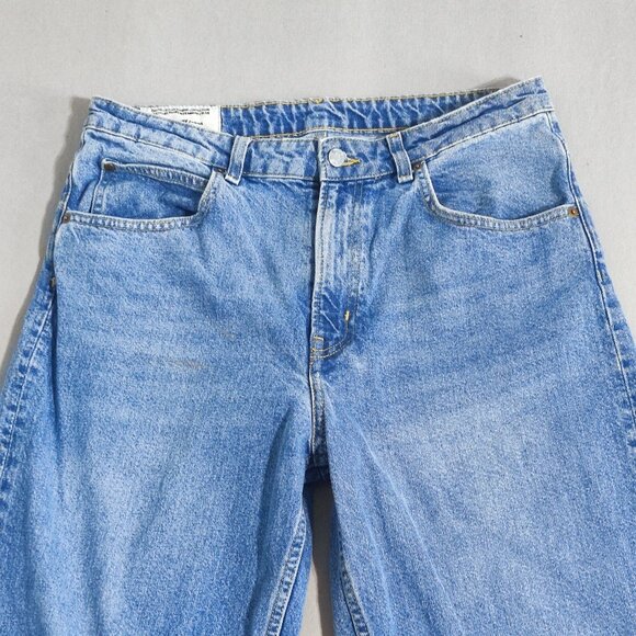 H&M 90's Baggy Jeans women's sz 12 medium washed denim blue recycled collection - Picture 2 of 14